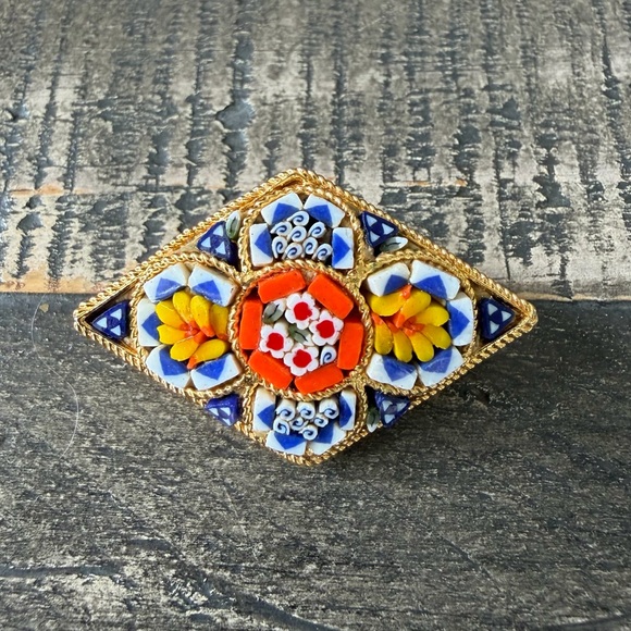 Vintage Jewelry - Vintage Italian Micro Mosaic Brooch